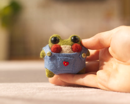 Frog and Toad in Overalls Pocket Plush