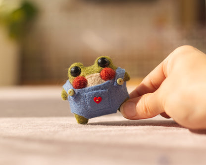 Frog and Toad in Overalls Pocket Plush