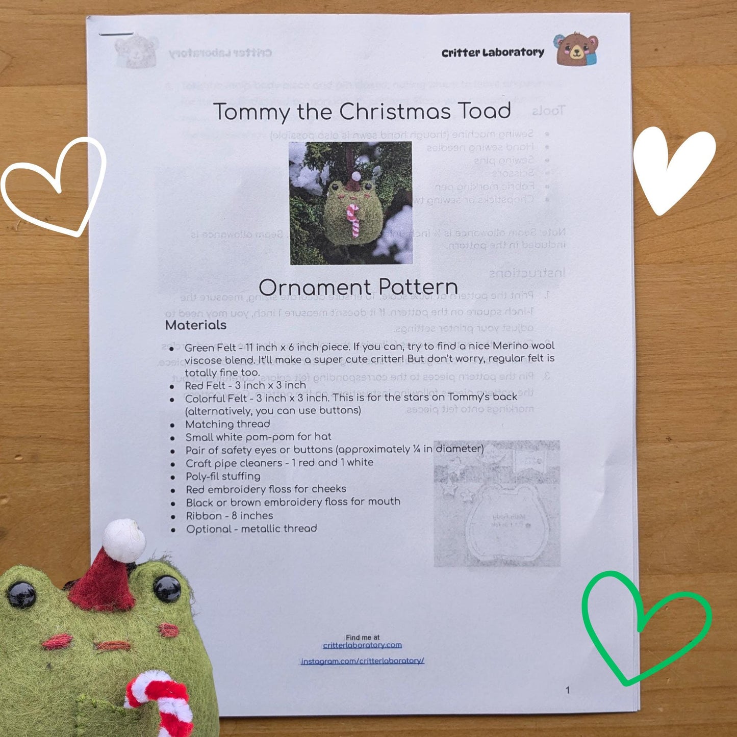 Tommy Toad Ornament Kit